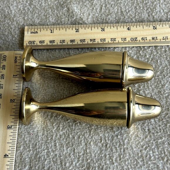 Vintage Dirilyte Dirigold Bronze Salt & Pepper Shakers Set Mid Century - Picture 4 of 6